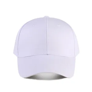 Casquette de baseball blanche unie pour hommes et femmes, classique en coton pur.