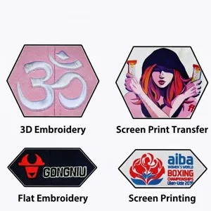 Detalles de bordado y técnicas de impresión personalizados para gorras, gran logotipo.