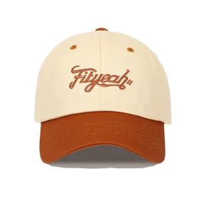 Detail view of the Japanese-style two-tone embroidered baseball cap with Fityeah logo.