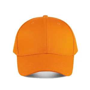 Casquette de baseball en coton orange uni pour protection solaire quotidienne et sport.