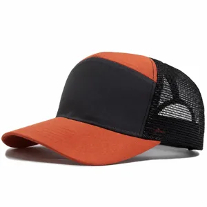 Orange dark gray trucker hat quick dry mesh baseball cap sun protection dad hats