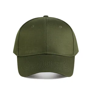 Casquette de baseball unie en coton vert, chapeau de soleil classique à six panneaux réglable.