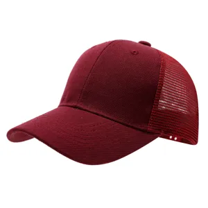 Children mesh baseball cap detail view, breathable trucker hat for kids outdoor activities.