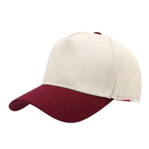 Two-tone 5-panel baseball cap, premium cotton dad hat, custom blank trucker hat for men.