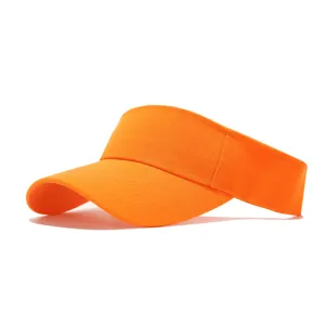 Visière de soleil orange vue détaillée, casquette sport respirante pour le running extérieur.