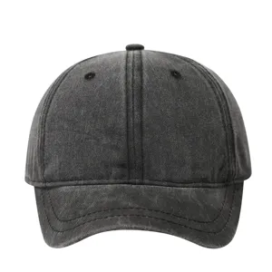 Vintage washed short brim baseball cap soft top casual sun hat for men and women unisex daily.
