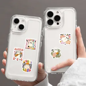 Set di adesivi simpatici fantasmi di Halloween hippie per decorare la custodia del telefono