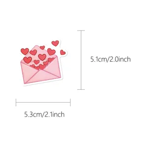 Adesivo cuore busta rosa carino impermeabile per telefono computer decorazione