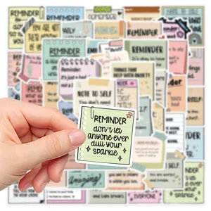50pcs aesthetic reminder stickers pack waterproof vinyl decals for laptop water bottle luggage