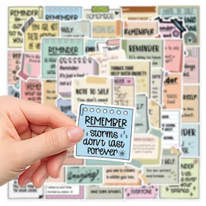 Aesthetic reminder quote stickers waterproof decorative decals for journal laptop daily use