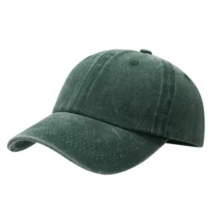 Retro gewassen katoenen honkbalpet zachte bovenkant casual dad hat voor dames en heren