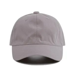 Casquette de baseball unie en coton pour hommes et femmes, chapeau de loisirs gris clair.