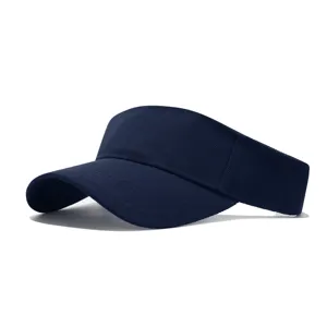 Détail de visière de soleil bleu marine, idéale pour le sport en plein air, la course et l'été.