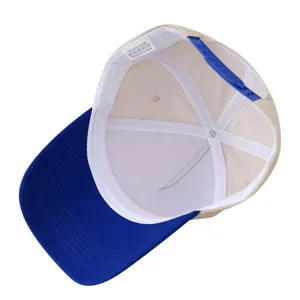 Detailed interior close-up view of cotton baseball cap showing quality lining and snapback.