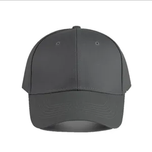 Casquette de baseball classique en coton gris foncé uni avec visière courbée pour hommes et femmes.