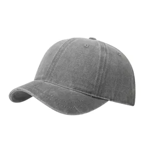 Vintage washed short brim baseball cap soft top casual solid color duck tongue hat