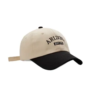 Korean style embroidered letter baseball cap, casual couple sun hat, pure cotton.