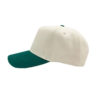 Classic five-panel color-blocked cotton baseball cap detail showcasing clean stitching.