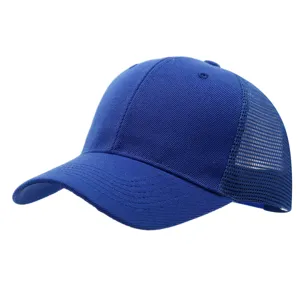 Blue children mesh baseball hat, breathable summer outdoor sun visor casual cap details