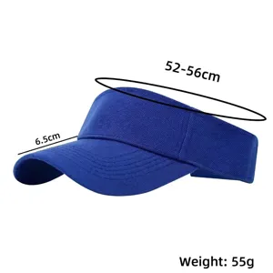 Casquette de visière de soleil bleue pour sports en plein air, design léger et respirant.
