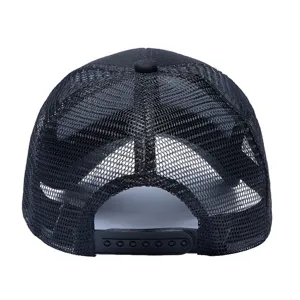 Classic black trucker hat breathable mesh back adjustable snapback for outdoor sports wear