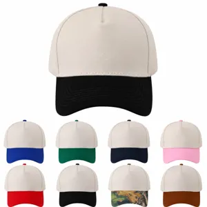 Unisex Cotton Trucker Hat Color Block Baseball Cap Adjustable Outdoor Sun Protection Casual Sports Hats