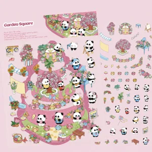 Autocollants Décoratifs PET Imperméables DIY Jardin Carré Cartoon Scène Miniature Scrapbooking Pour Journal