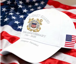 US Coast Guard 235th Anniversary embroidered white baseball hat outdoor sun protection cap