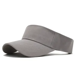 Casquette visière unie sommet vide chapeau de course en plein air tissu gris respirant