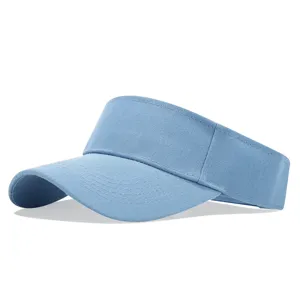 Casquette de sport ouverte bleu clair unie visiere de soleil plein air respirante.