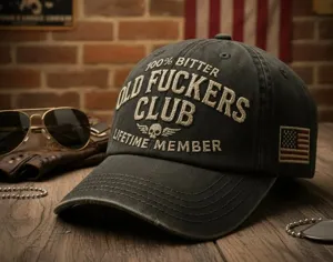 Vintage washed baseball cap with embroidered lettering, outdoor sun protection casual dad hat.