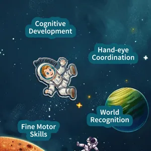 Space astronaut jelly sticker book reusable early education toy for kids learning