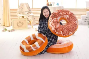 Giant simulation donut plush cushion soft food pillow large sofa throw pillow home decor