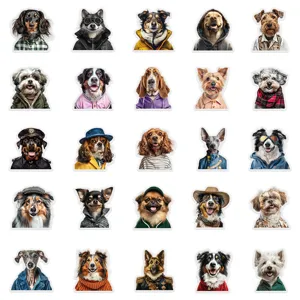Cute dog stickers set, 25pcs funny pet portraits vinyl decals for phone case and laptop decor.