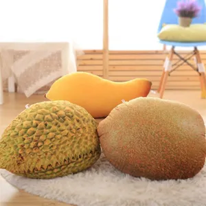 Cuscino Decorativo in Peluche di Frutta di Simulazione 3D Creativo Fragola Kiwi Durian Bambola Cuscino per Divano Regalo Novità Decorazione per la Casa