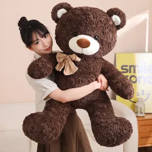 Grande orsacchiotto di peluche marrone, morbido animale carino regalo per la fidanzata.