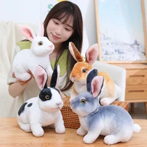Realistisch konijn pluche speelgoed schattig huisdier knuffel dier voor kinderen cadeau hoofd