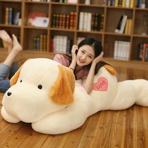 Giant plush dog hugging pillow cute stuffed animal soft toy for kids birthday gift