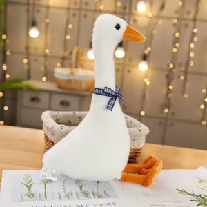 Simpatico peluche oca bianca morbido cuscino animale imbottito regalo di compleanno bambini