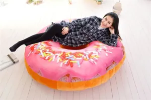 Giant donut plush pillow soft simulation food cushion home decor large floor seat cozy toy
