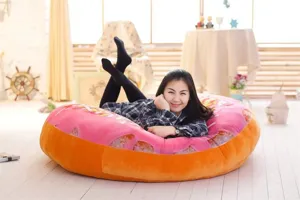 Giant plush donut pillow soft simulation chocolate cushion cozy home floor decor gift item