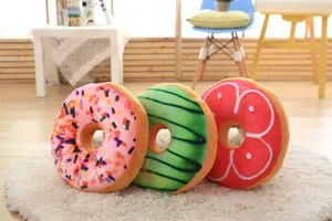 Cute creative simulation donut plush pillow cushion soft home decor sofa nap toy gift 1pc