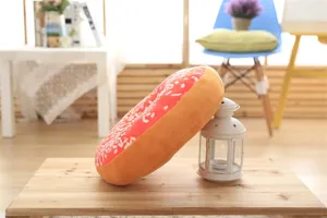 Cozy donut plush pillow cushion, soft simulation food toy for home bedroom sofa decoration.
