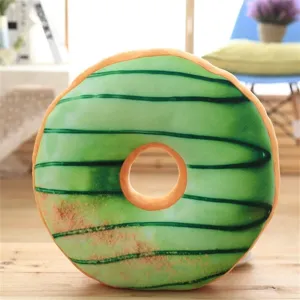 Soft cute simulation donut plush pillow cushion green chocolate novelty gift home decor sofa bed