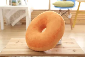 Soft plush donut cushion orange throw pillow creative office nap pillow cute home decor gift