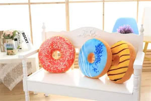 Soft creative simulation donut plush pillow cute food cushion for office nap and home decor