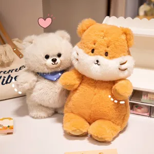 Set de juguetes de peluche lindos, osos y tigres suaves, regalo de compañero perfecto para bebés.