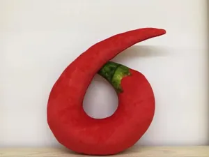 Almohada de cuello en peluche de chile simulado lindo cojín de sofá juguete suave