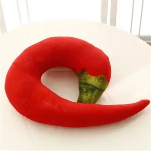 Almohada de felpa con forma de chile rojo lindo cojin de cuello para oficina sofa regalo