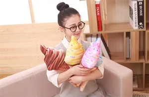 Lindo cojín de felpa con forma de cono de helado juguete suave y bonito regalo para niños.